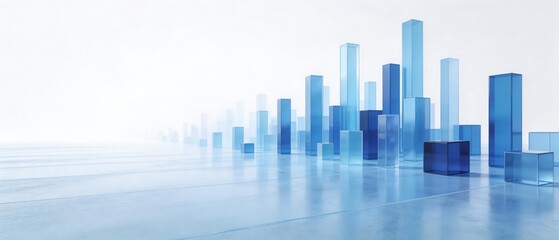 Fototapeta premium Blue transparentabstract background