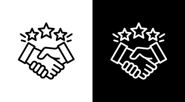 Trust Building White Icon Set Design