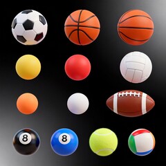 Obraz premium Assortment of Various Sports Balls and Balls