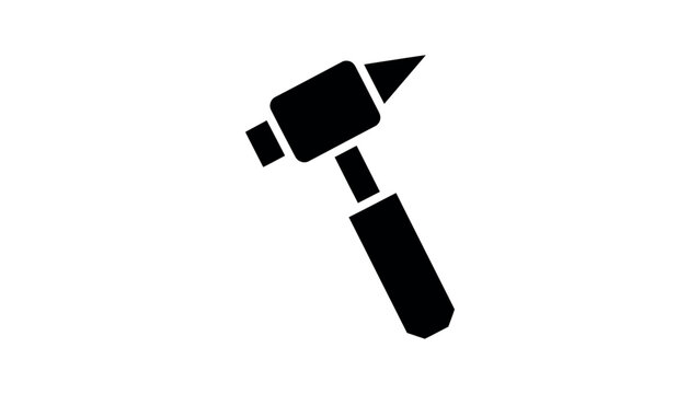 Black silhouette of reflex hammer medical