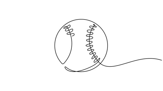 American football continuous one line drawing animation. Continuous single line drawing of basketball ball. Single line drawing of sports ball for basketball. 4K video