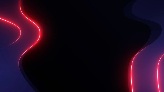 Red neon curved waves glowing on dark gradient background. Minimal abstract light composition with futuristic energy, smooth flowing lines and bold modern contrast.