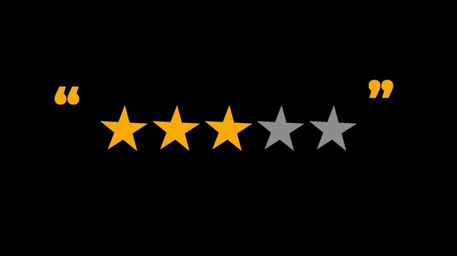 three star rating average customer review feedback alpha channel animation