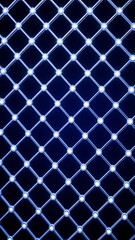 Fototapeta premium Glowing blue hexagonal mesh network background with digital nodes