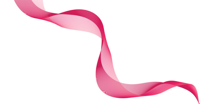 A decorative pink satin ribbon shaped into a graceful bow isolated on a white background for a Valentine or birthday gift card design