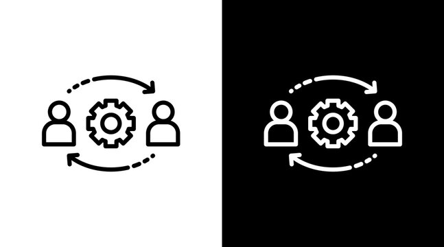 Collaboration White Icon Set Design