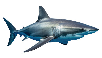 Fototapeta premium Great white shark swimming, isolated on transparent background