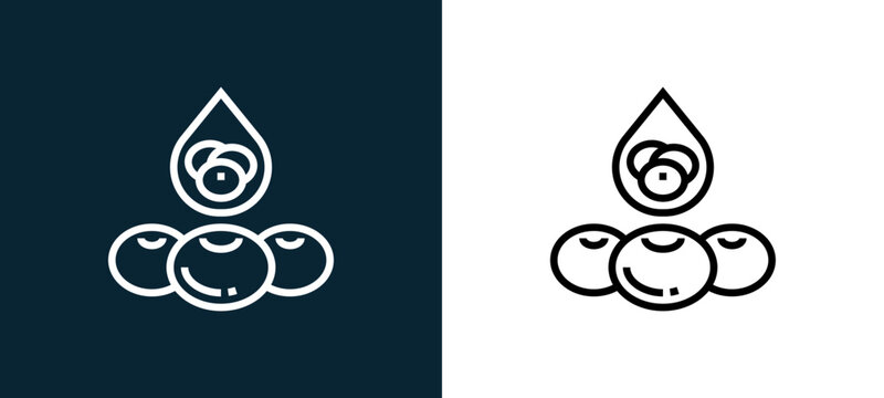 Two-color blood cell outline icon pair in black and white, editable stroke vector illustration for web, mobile apps, UI design, branding, and print from human organs