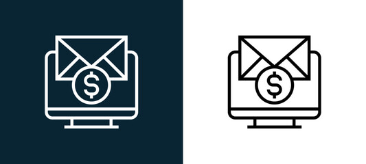 Two-color blackmail outline icon pair in black and white, editable stroke vector illustration for web, mobile apps, UI design, branding, and print from CORRUPTION ELEMENTS © MacroOne