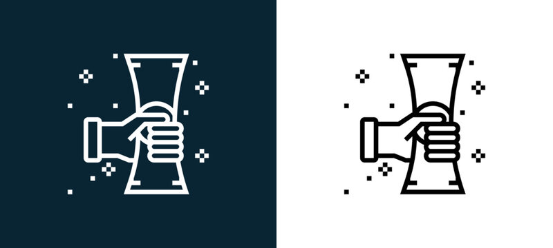 Two-color suborn outline icon pair in black and white, editable stroke vector illustration for web, mobile apps, UI design, branding, and print from CORRUPTION ELEMENTS