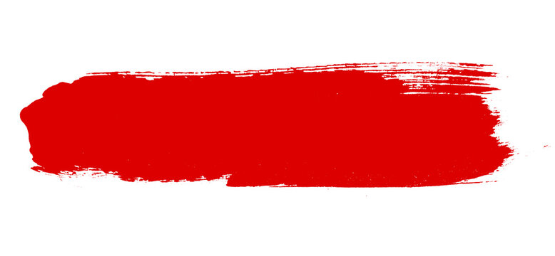 Textured red brush stroke bar title frame isolated on transparent background for artistic lower third and banner overlay png