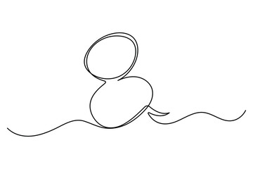 Obraz premium Speech bubble continuous one line drawing abstract flowing dialogue concept vector illustration 