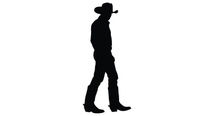 A lone cowboy stands confidently depicted in striking black silhouette © Jewel