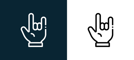 Fototapeta premium Two-color hand outline icon pair in black and white, editable stroke vector illustration for web, mobile apps, UI design, branding, and print from friendship