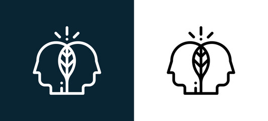 Fototapeta premium Two-color think outline icon pair in black and white, editable stroke vector illustration for web, mobile apps, UI design, branding, and print from friendship