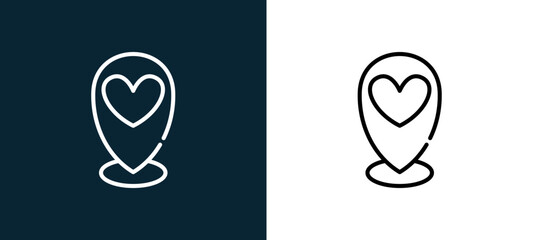 Fototapeta premium Two-color placeholder outline icon pair in black and white, editable stroke vector illustration for web, mobile apps, UI design, branding, and print from date night