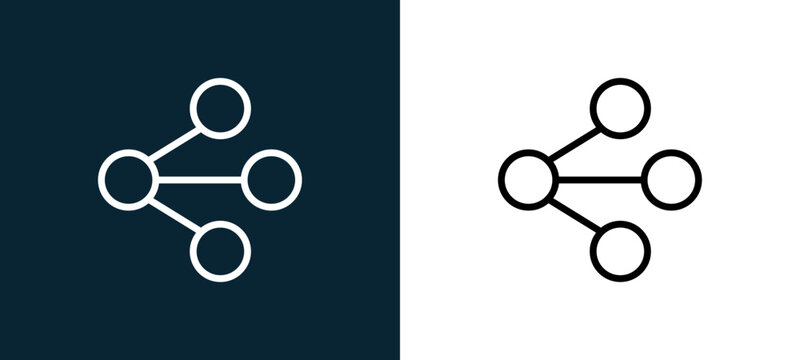 Two-color shared outline icon pair in black and white, editable stroke vector illustration for web, mobile apps, UI design, branding, and print from essentials