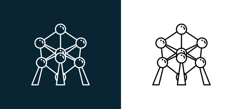 Two-color outline icon pair in black and white, editable stroke vector illustration for web, mobile apps, UI design, branding, and print from travelling