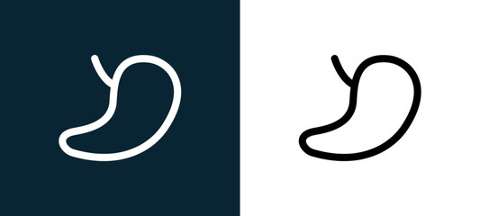 Fototapeta premium Two-color kidney outline icon pair in black and white, editable stroke vector illustration for web, mobile apps, UI design, branding, and print from body parts