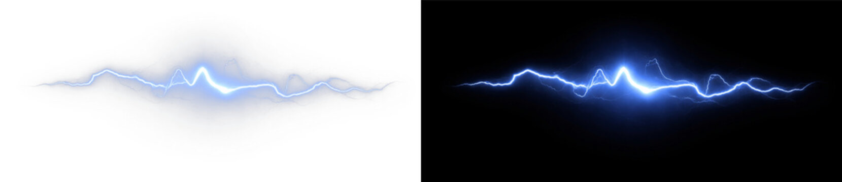 Radiant blue lightning glow light beam streak electric energy effect png overlay element, on transparent background