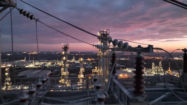 Towering Steel Lattice Structures Pierce Twilight Stead