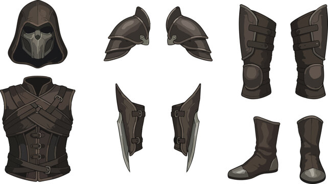 Medieval armor set for fantasy character.