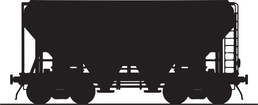 Railway freight car, train wagon, cargo vehicle, industrial transport