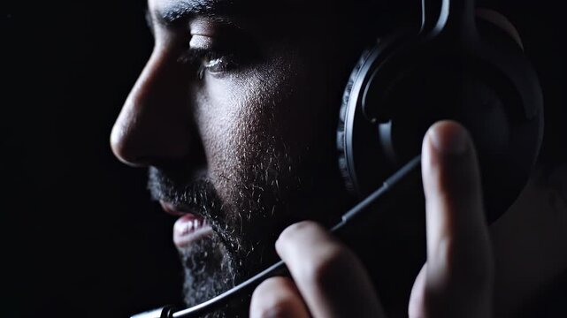 Close-up of Man Whispering Bismillah Before Putting on Gaming Headset
