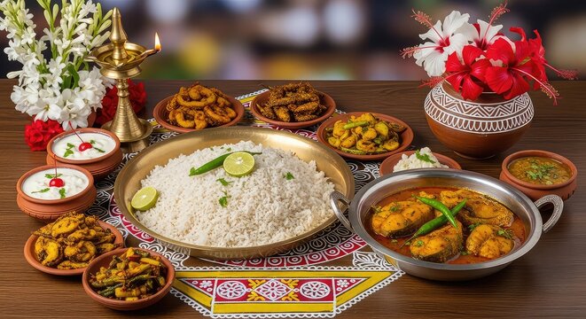 pohela boishakh food styling traditional bangladesh meal