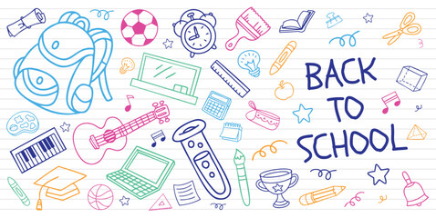 Back to school cute doodle element vector illustration