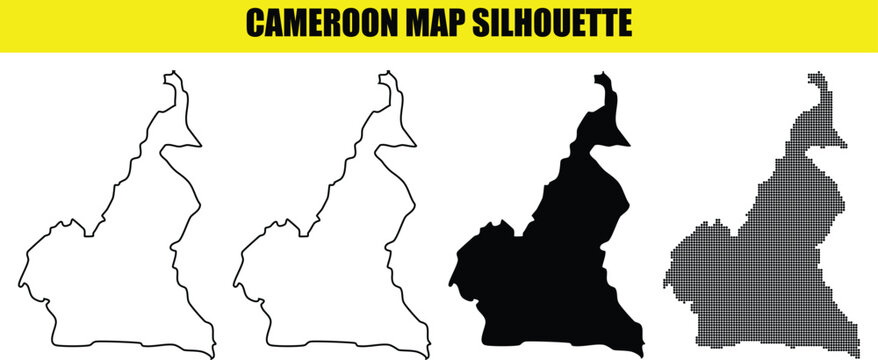 Cameroon map silhouette, cameroon country map, blank world map, geography, cameroon, map, africa, country.