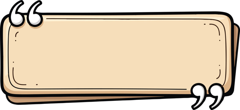 Vintage quote, beige label, cartoon speech bubble, quote box