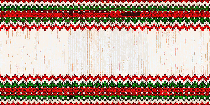 Festive christmas knit pattern with a textured white background