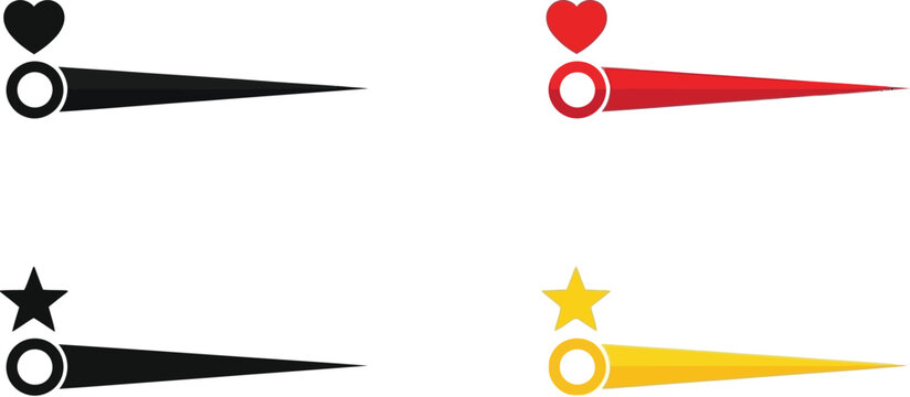 A versatile vector graphic illustration showcasing modern user interface elements, featuring heart and star rating icons with dynamic horizontal progress bars.