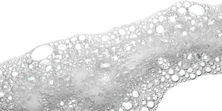 Abstract soap bubble foam texture background with light grey circles and liquid drops vector illustration