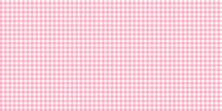 ピンク色のギンガムチェックとかわいいシームレスな背景画像。（A cute seamless background image of pink gingham check.）

