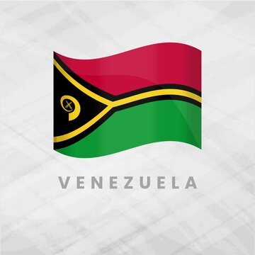 Vanuatu Waving Flag 3D Illustration; National Symbol of Vanuatu Vector Animation on Grey Background