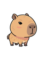 Fototapeta premium Cute Baby Capybara Kawaii Cartoon Vector Illustration