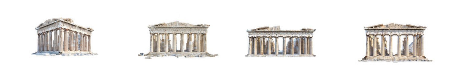 Obraz premium Ancient greek temple architectural sketch as clean cutout isolated on transparent background