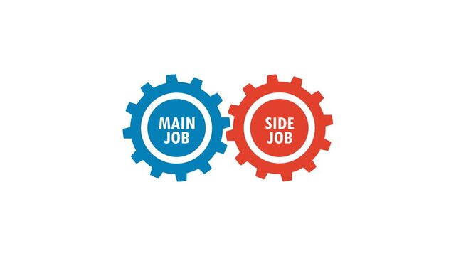 combining main job and side job video animation flat concept