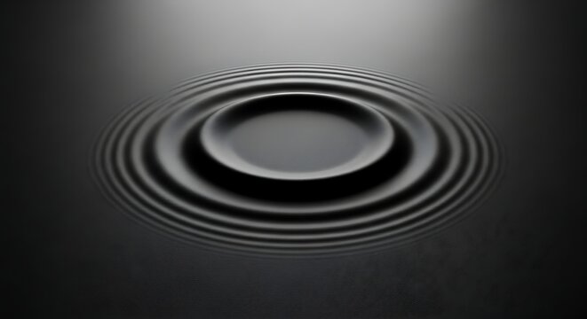 Ripple effect in calm water creates serene and tranquil atmosphere with gradual transition