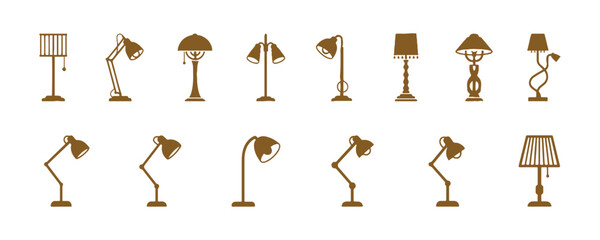 Obraz premium Simple standing lamp graphics set suitable for interface and layout design.