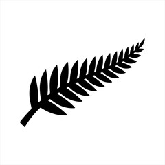Silver fern leaf silhouette icon isolated on white background © Imtiaz