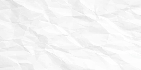 Fototapeta premium A blank sheet of white crumpled paper features a rough wrinkled texture and creased grunge pattern on an empty old surface for a vintage material backdrop design