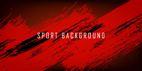 Dynamic Red and Black Sport Background with Abstract Brush Stroke Texture © Arina Color