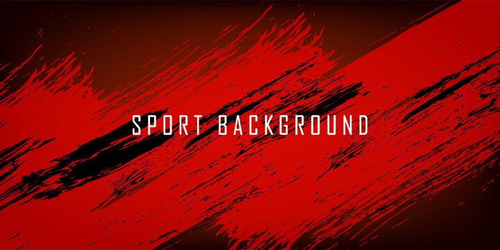 Dynamic Red and Black Sport Background with Abstract Brush Stroke Texture