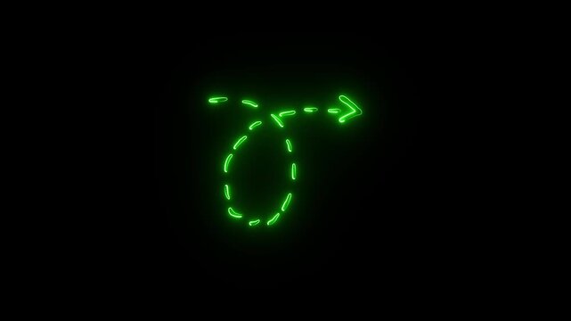 Abstract Grin Neon line icon animation glowing line icon on black background Horizontal neon line animation moving from up black screen purple and streaming across on the screen. neon lin