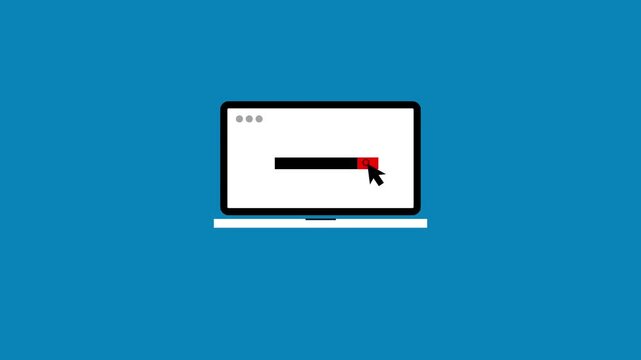 Minimal web browser search bar illustration with cursor clicking red search button, modern flat design concept for UI, UX, internet browsing, and digital interface