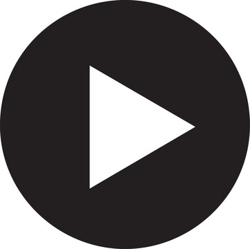 Media Player Play Button Silhouettes for UI Design
