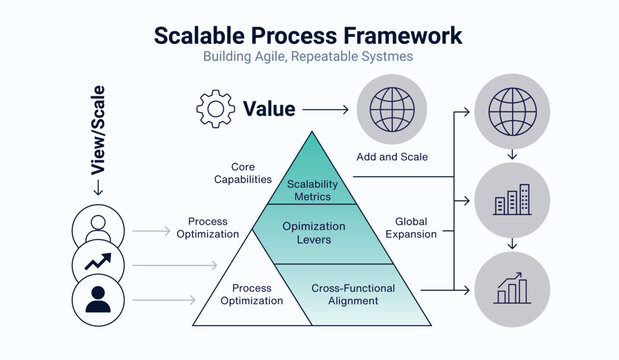 Scalable process framework building agile, repeatable systems with value, metrics, and global expansion